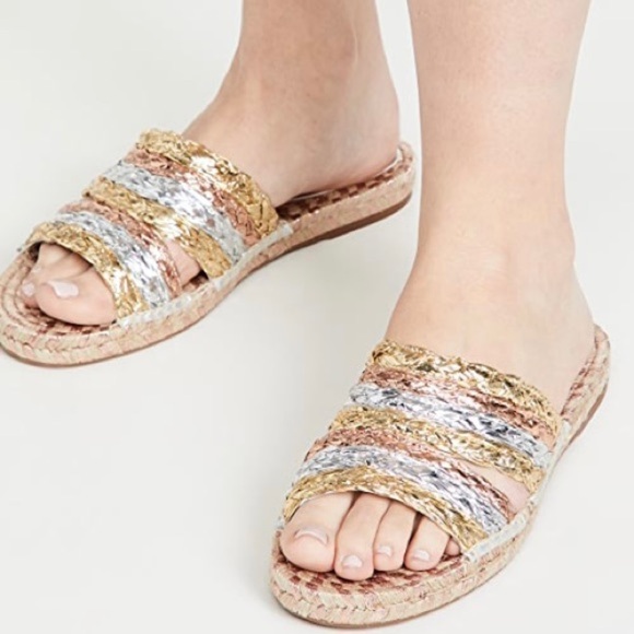 NWOB Sophia Webster Ines Multi Metallic Espadrilles Slides size 40 - Picture 2 of 13